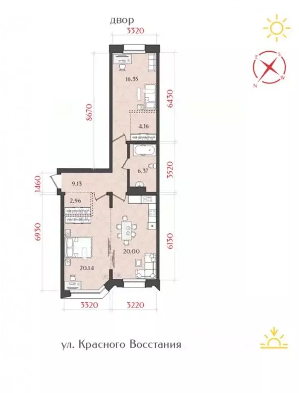 2-к кв. Иркутская область, Иркутск ул. Красного Восстания, 24 (79.0 м) - Фото 2