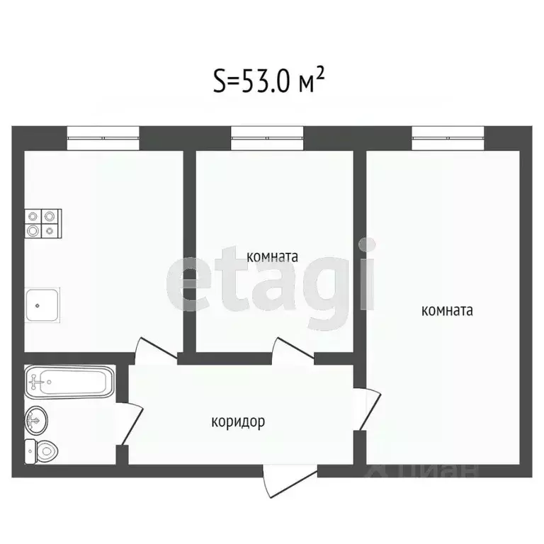 2-к кв. Ставропольский край, Пятигорск ул. Нежнова (52.2 м) - Фото 2