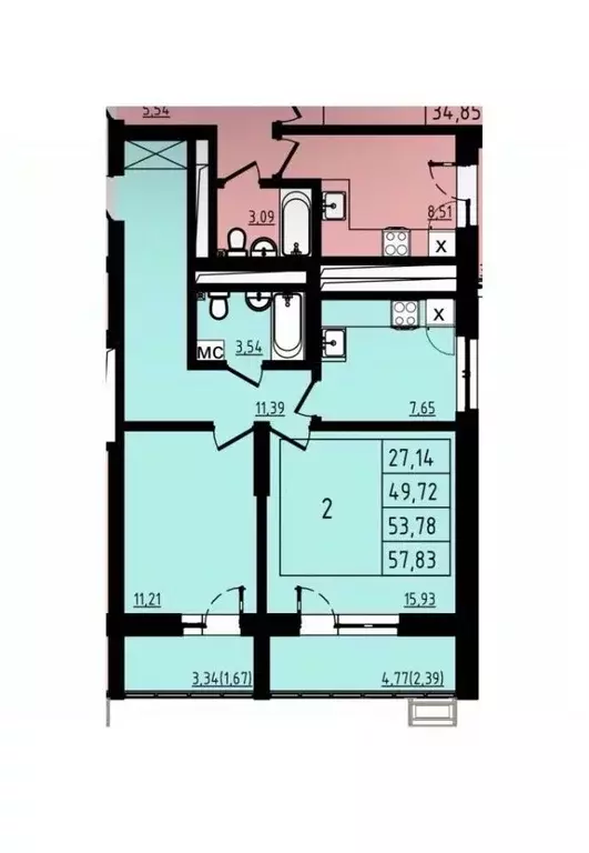 2-к кв. Башкортостан, Уфа ул. Майора Доставалова, 7 (58.0 м) - Фото 2