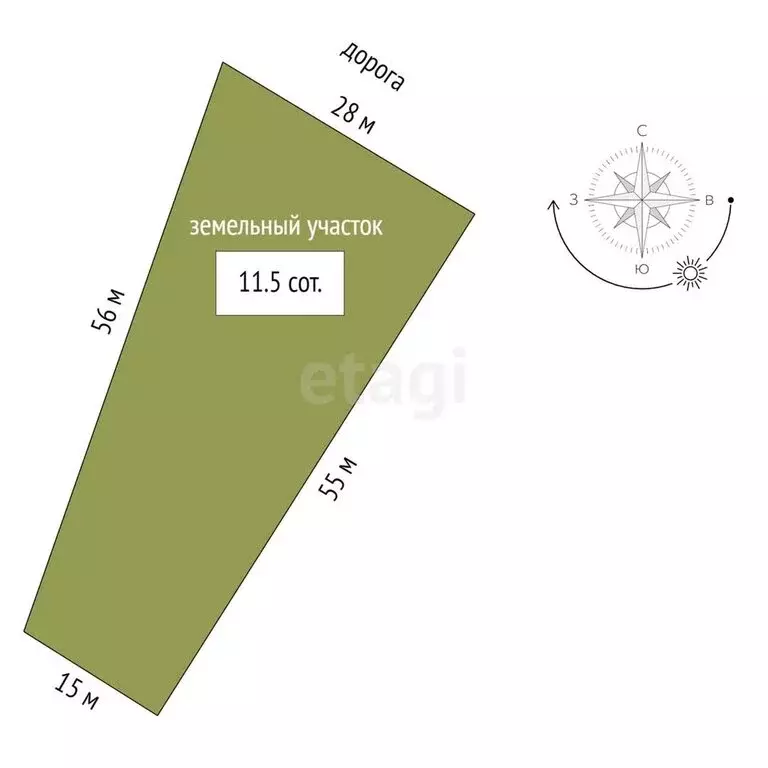 Участок в Кыштым, Ясная улица (11.5 м) - Фото 0