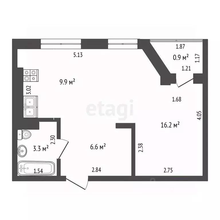Студия Башкортостан, Стерлитамак ул. Машиностроителей, 75 (36.0 м) - Фото 2
