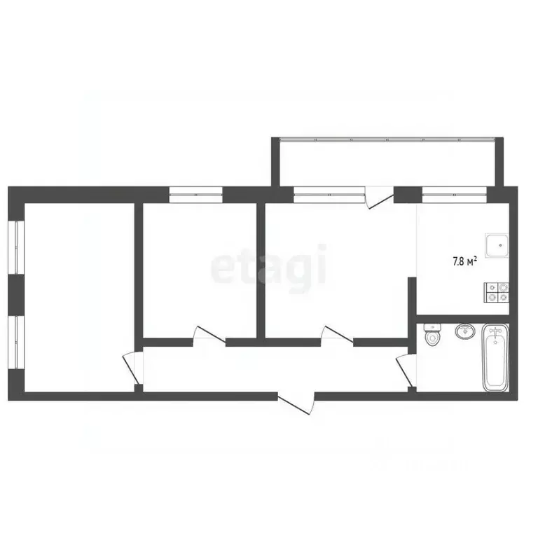 3-к кв. Тюменская область, Тюмень ул. Прокопия Артамонова, 15 (72.9 м) - Фото 1