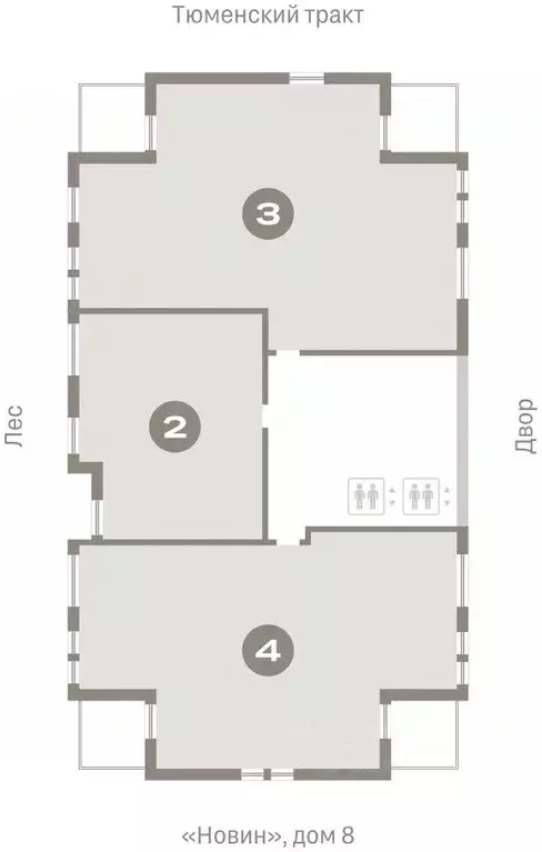 2-к кв. Ханты-Мансийский АО, Сургут 35-й мкр, Квартал Новин жилой ... - Фото 1