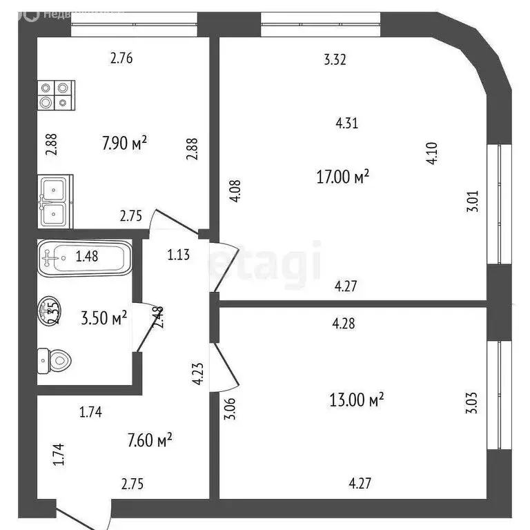 2-комнатная квартира: Чебоксары, улица Академика Королёва, 11 (49 м) - Фото 1