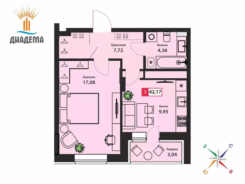 Продаётся 1-к квартира, 39.6 м - Фото 0