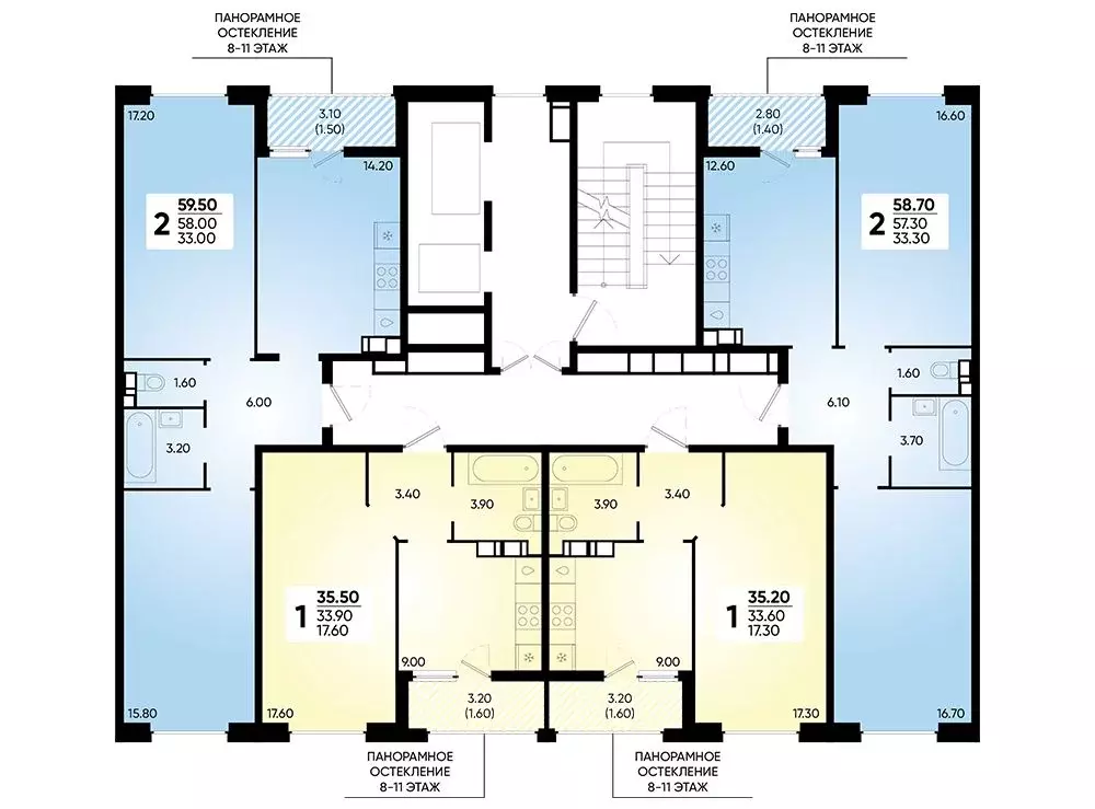 2-к кв. Краснодарский край, Краснодар ул. Доблести, 8 (58.6 м) - Фото 2