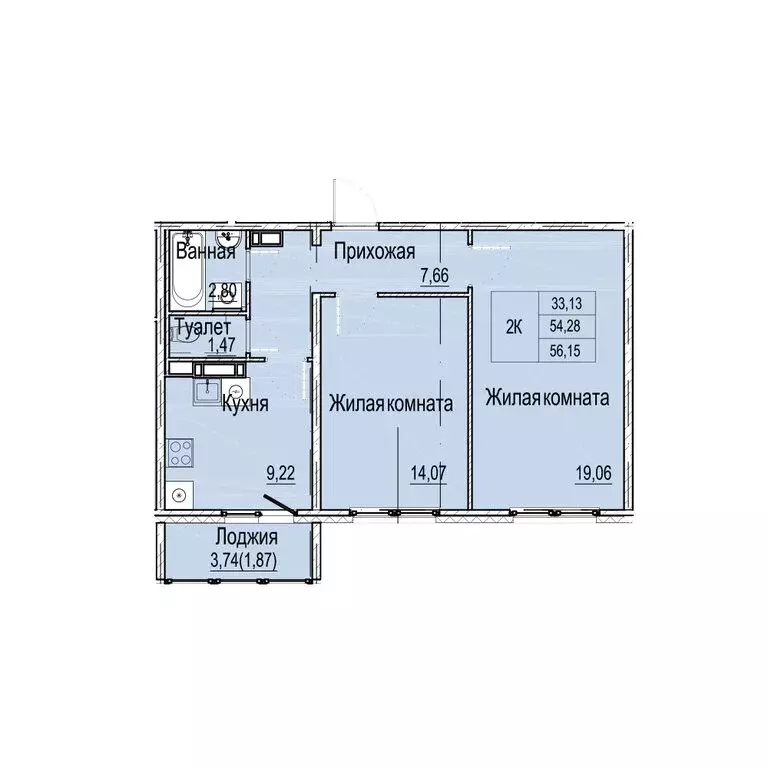 2-комнатная квартира: Нижний Новгород, Вязниковская улица, 41 (56.15 ... - Фото 0
