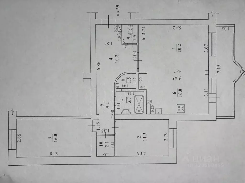 3-к кв. Саха (Якутия), Якутск ул. Богдана Чижика, 2/1 (91.0 м) - Фото 2