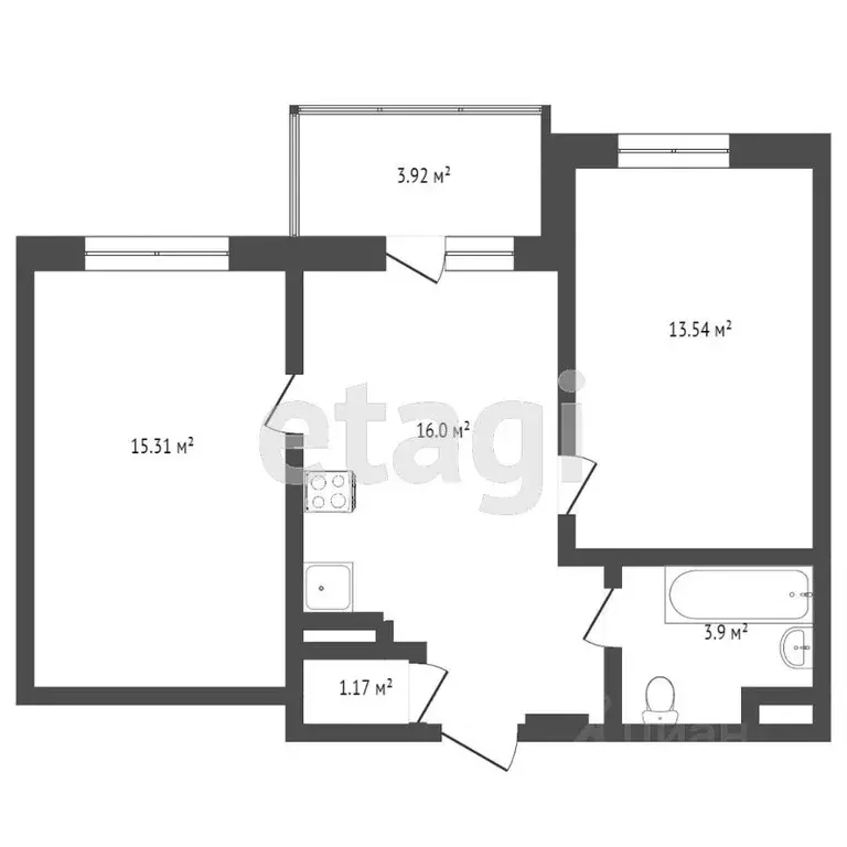 2-к кв. Ханты-Мансийский АО, Сургут ул. Ивана Захарова, 19 (49.96 м) - Фото 1