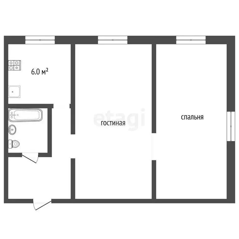 2-комнатная квартира: Муром, улица Мечникова, 6 (42.2 м) - Фото 0