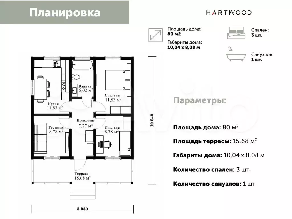 Дом 80 м на участке 7 сот. - Фото 0