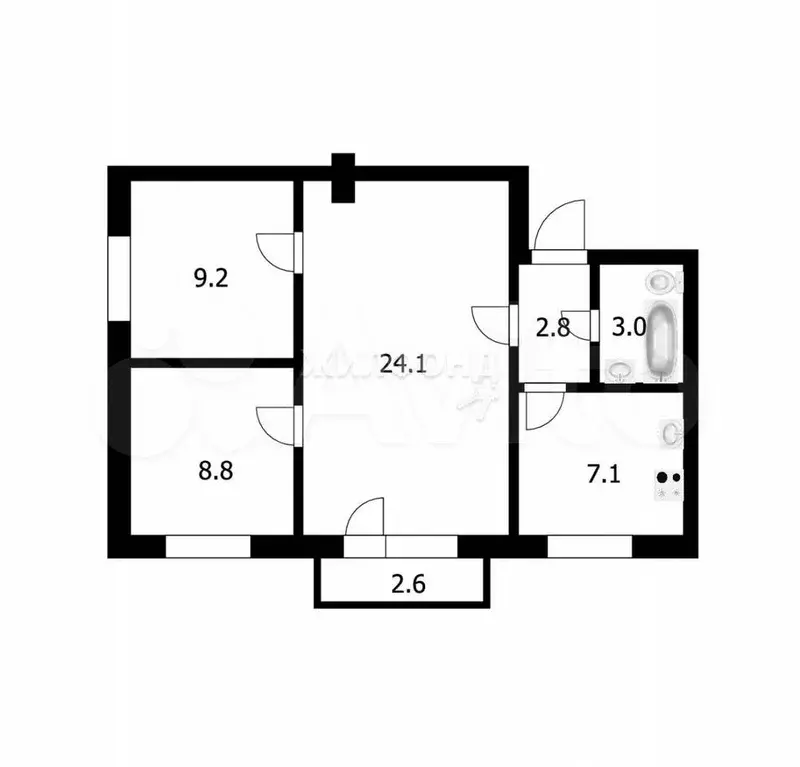 3-к. квартира, 55 м, 5/5 эт. - Фото 0