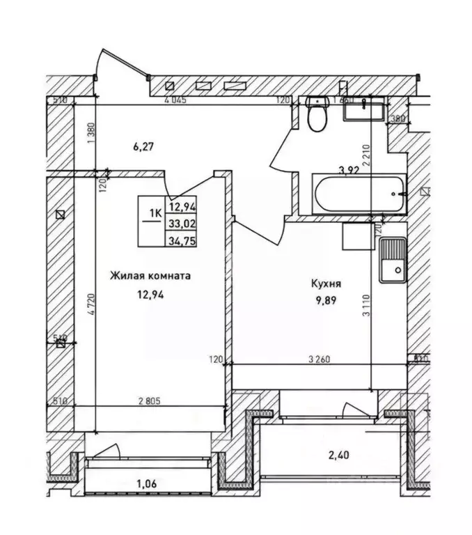 1-к кв. Новосибирская область, Новосибирск Комсомольский просп., 6 ... - Фото 2