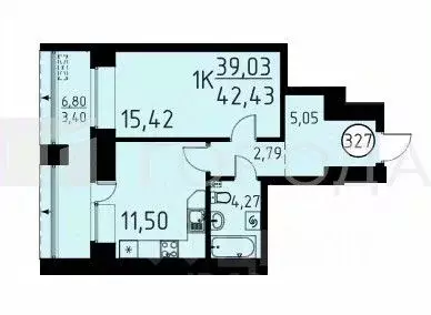 1-к кв. Томская область, Томский район, д. Кисловка, Левобережный мкр ... - Фото 2