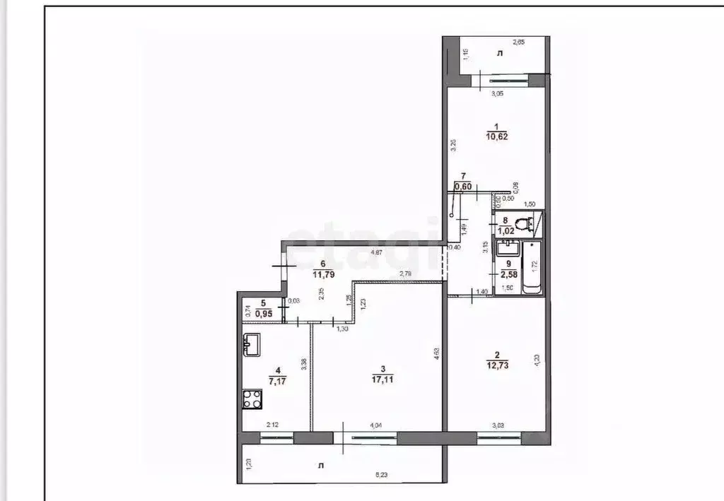 3-к кв. Ульяновская область, Ульяновск ул. Корунковой, 12 (64.6 м) - Фото 2