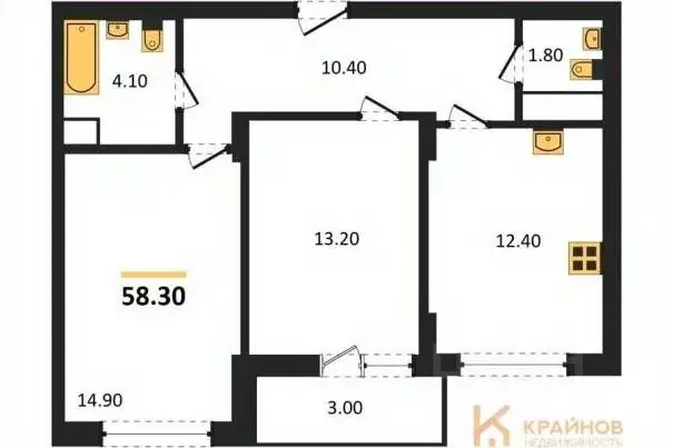 2-к кв. Воронежская область, Воронеж бул. Содружества, 1 (58.3 м) - Фото 0