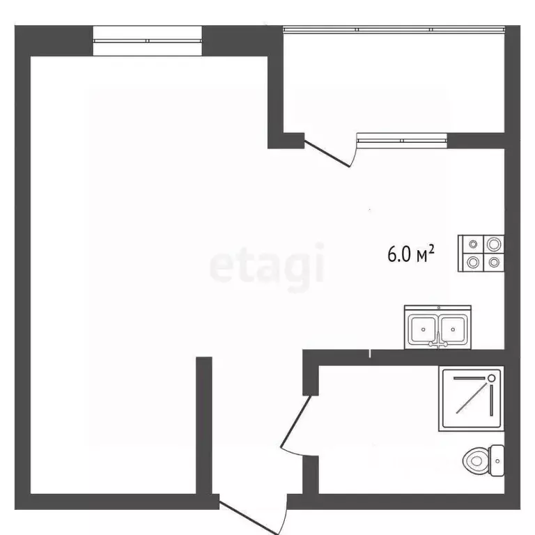 Студия Тюменская область, Тюмень Дамбовская ул., 25к1 (24.0 м) - Фото 0