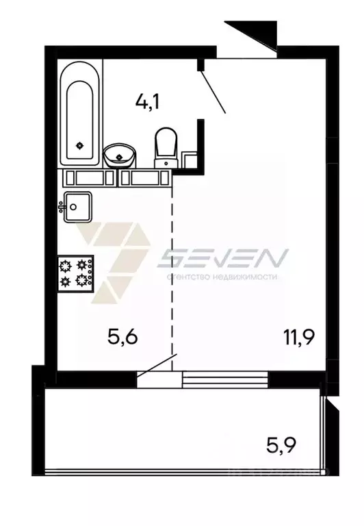 1-к кв. Севастополь ул. Токарева, 18 (28.0 м) - Фото 1