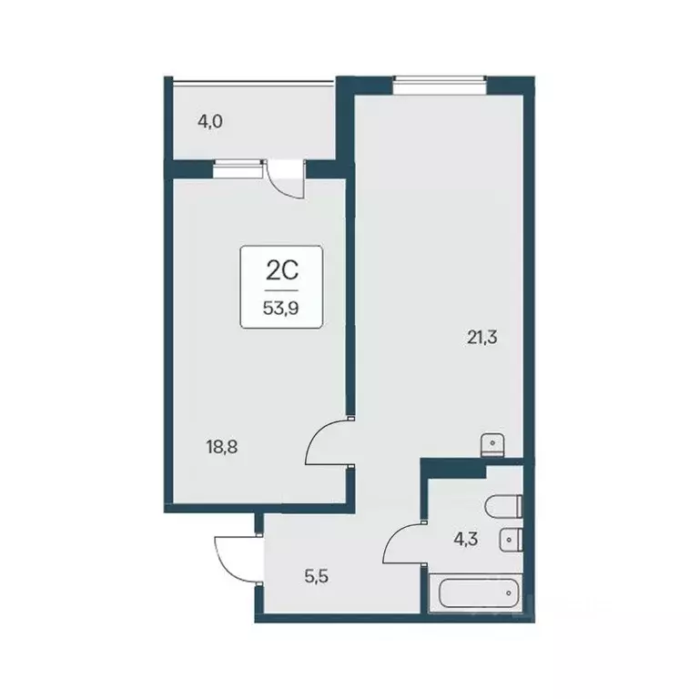 2-к кв. Новосибирская область, Новосибирск Кедровая ул., 80/3 (53.9 м) - Фото 0