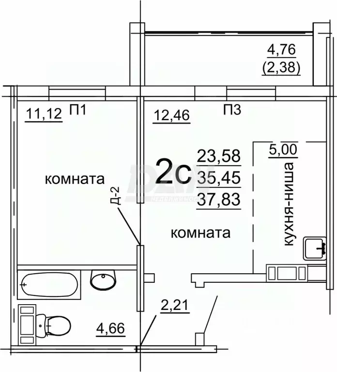 1-к кв. Челябинская область, Челябинск ул. Дмитрия Неаполитанова, 48 ... - Фото 1