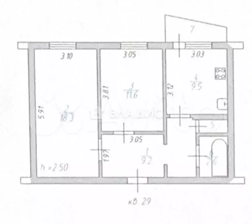 2-к. квартира, 53 м, 5/5 эт. - Фото 0