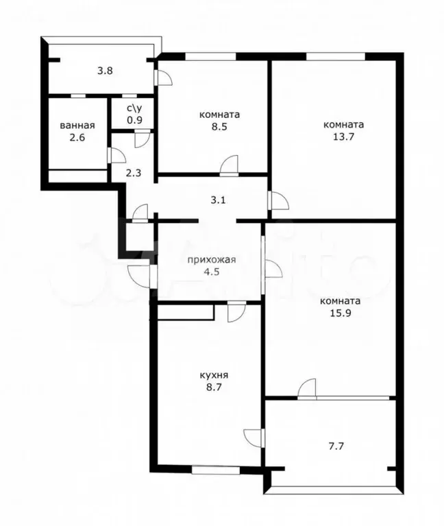 3-к. квартира, 72 м, 2/9 эт. - Фото 0
