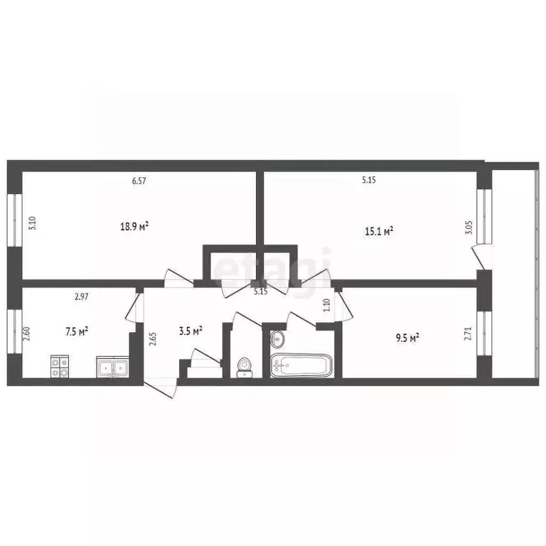 3-к кв. Коми, Сыктывкар ул. Морозова, 161 (65.7 м) - Фото 1