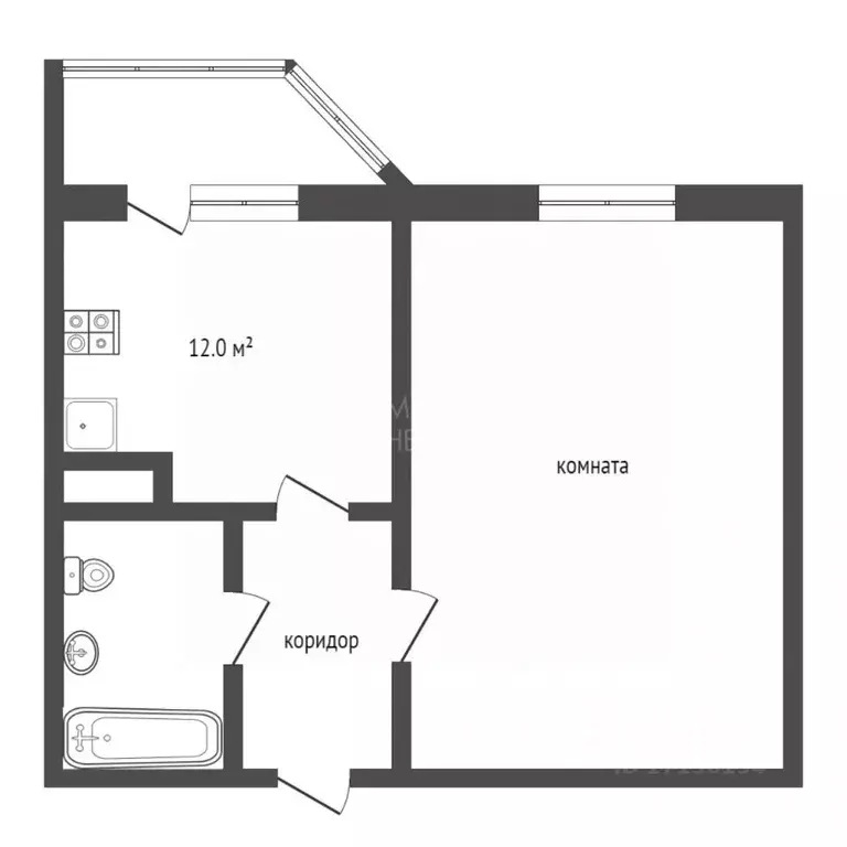 1-к кв. Тюменская область, Тюмень ул. Арктическая, 1к1 (42.5 м) - Фото 2