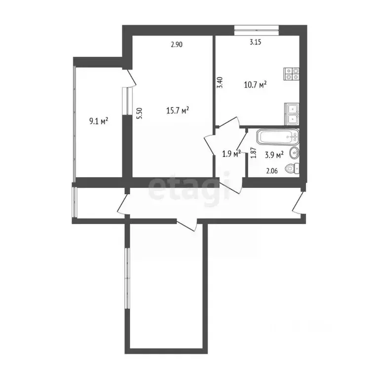 2-к кв. Хабаровский край, Комсомольск-на-Амуре просп. Первостроителей, ... - Фото 1