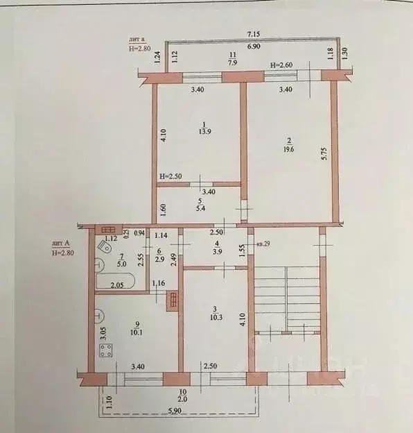 3-к кв. Краснодарский край, Ейск Красная ул., 66/3 (79.0 м) - Фото 2