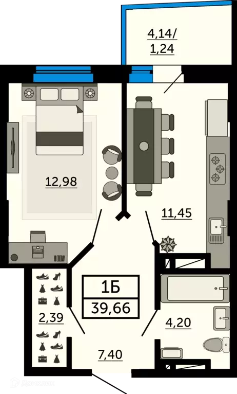 Продаётся 1-к квартира, 39.7 м - Фото 0
