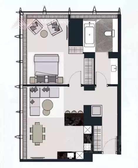 2-к кв. Москва 1-й Красногвардейский проезд, 22с1 (72.5 м) - Фото 1