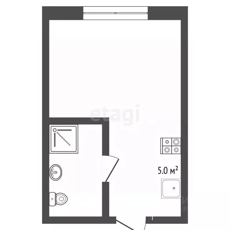 Студия Тюменская область, Тюмень ул. Котовского, 8А (18.0 м) - Фото 1