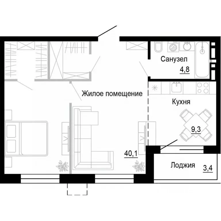 1-к кв. Приморский край, Владивосток ул. Бринера (54.1 м) - Фото 0
