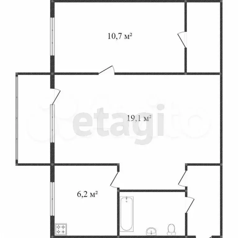 2-к. квартира, 41,4 м, 2/3 эт. - Фото 0