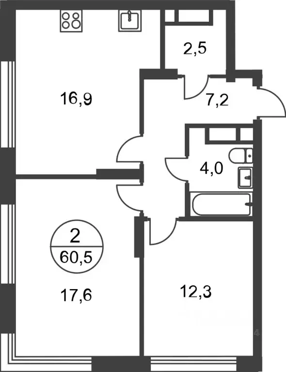 2-к кв. Москва Переделкино Ближнее мкр, 17-й кв-л, к2 (60.5 м) - Фото 0