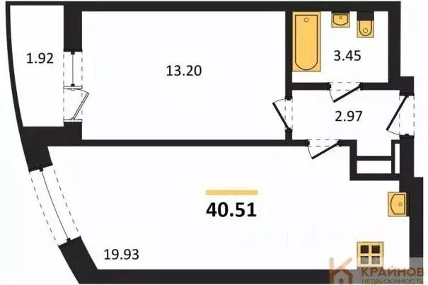 1-к кв. Воронежская область, с. Новая Усмань, Южный мкр  (40.51 м) - Фото 0