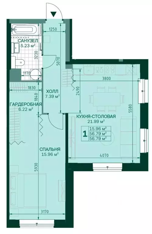 1-к кв. Санкт-Петербург Магнитогорская ул., 3к2 (56.6 м) - Фото 1