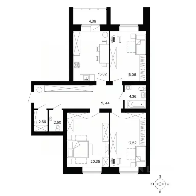 4-к кв. Свердловская область, Березовский ул. Победы, 5А (98.2 м) - Фото 0