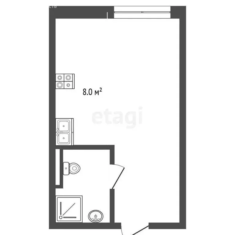 Квартира-студия: Ялта, улица Репина, 21 (27.24 м) - Фото 1