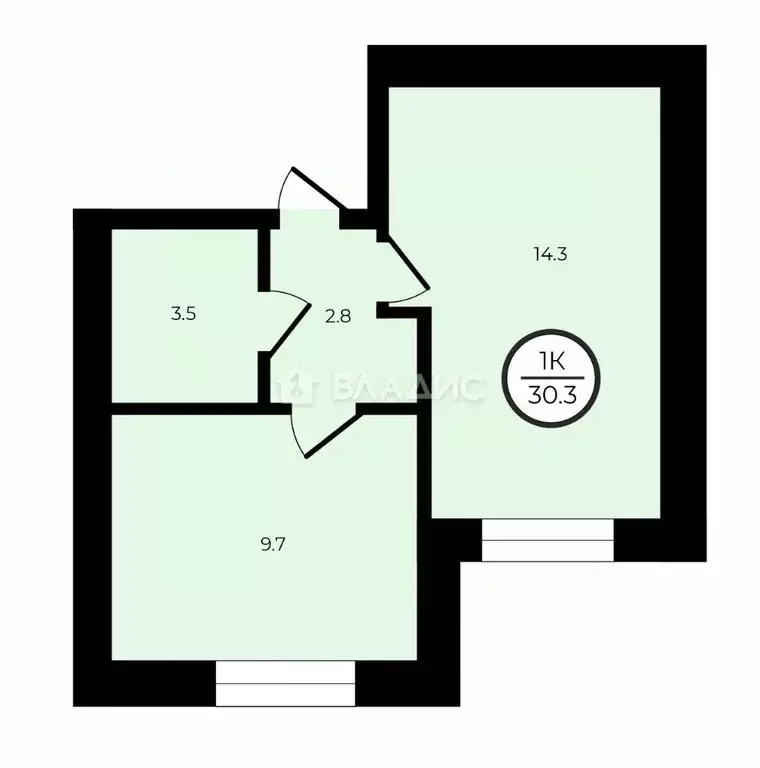 1-к кв. Московская область, Ступино городской округ, с. Верзилово, ... - Фото 2