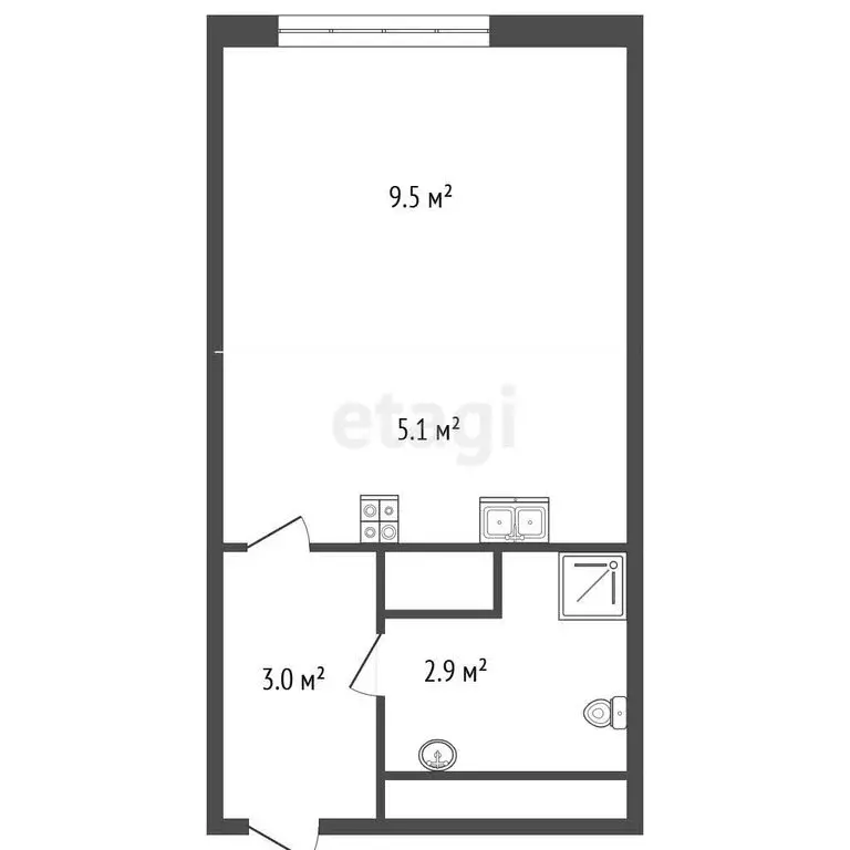 Квартира-студия: Санкт-Петербург, Пахомовская улица, 14к2 (21 м) - Фото 1
