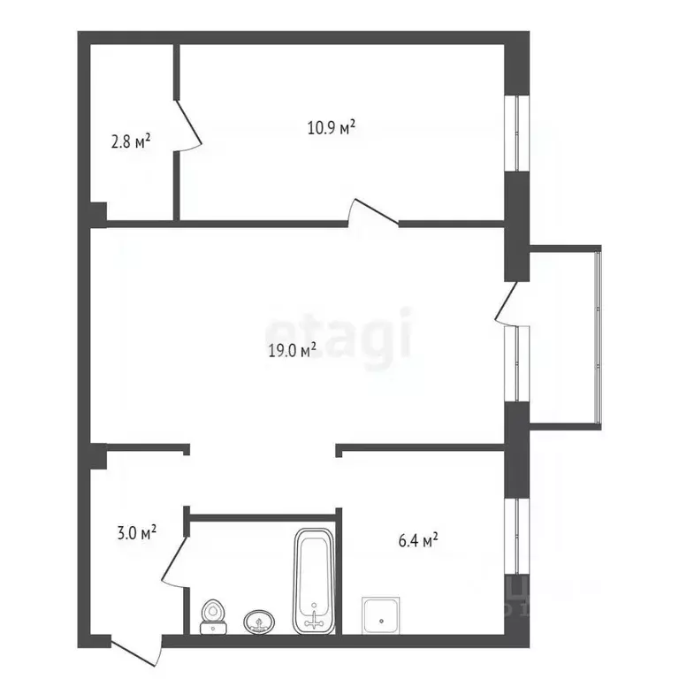 2-к кв. Красноярский край, Красноярск Коломенская ул., 15 (46.0 м) - Фото 1