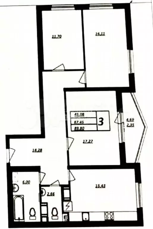 3-к. квартира, 90 м, 10/16 эт. - Фото 0