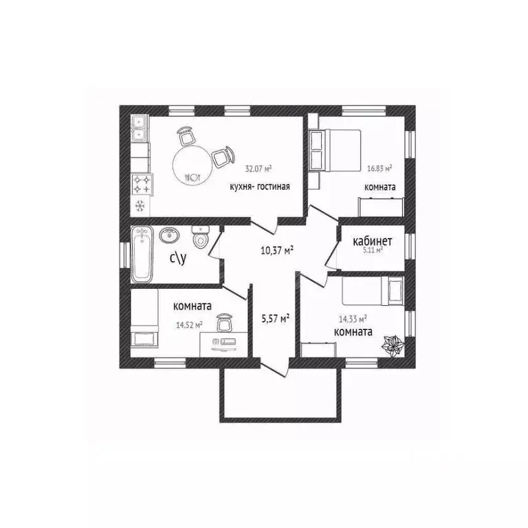 Дом в Брянская область, Брянский район, Отрадненское с/пос, с. ... - Фото 1