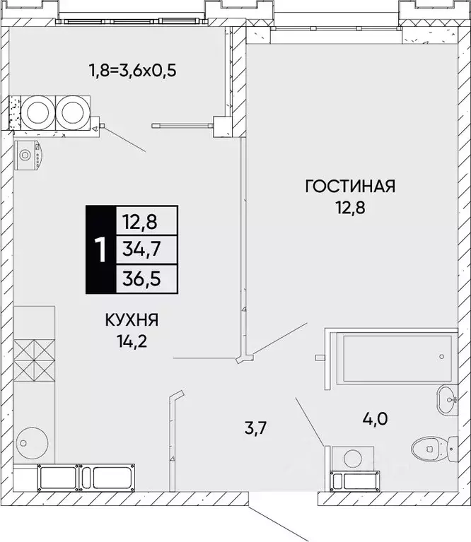 1-к кв. Ростовская область, Ростов-на-Дону Левобережье жилой комплекс ... - Фото 0