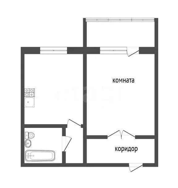 1-комнатная квартира: Черногорск, улица Генерала Тихонова, 6Бк2 (33.9 ... - Фото 1