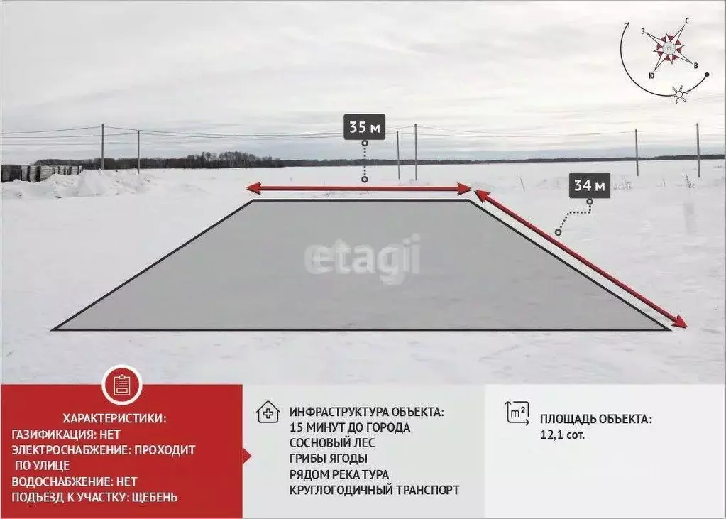 Участок в Тюменская область, Тюменский муниципальный округ, с. Каменка ... - Фото 1
