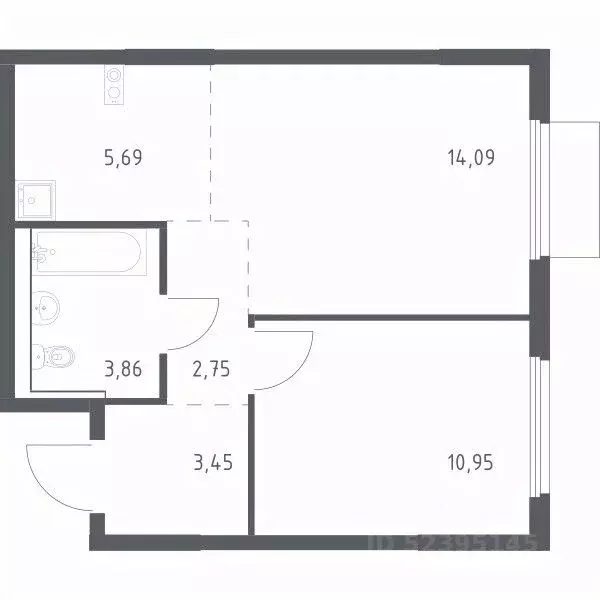 1-к кв. Московская область, Ленинский городской округ, Мисайлово пгт, ... - Фото 1