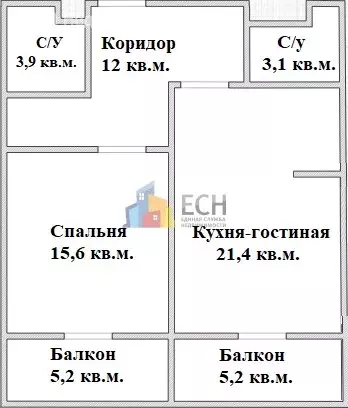 2-комнатная квартира: Тула, улица Тульского Рабочего Полка (66.4 м) - Фото 2